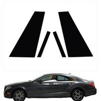 4 vnt. blizgios juodos kolonos stulpelio durų šoninio lango dekoravimo lipdukas Apdailos dangtelis Tinka Mercedes-Benz CLS klasės 2012 2013 2014 2015 2016 juoda