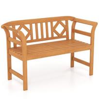 Lauko dvivietė sofa 119.4x50.8x78.7 cm natūrali mediena