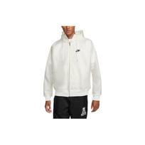 Nike Logo Print Zip-Up Drawstring Hoodie with Long Sleeves Men Jacket White DQ4250-133 M white