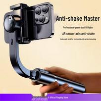 Mechanical Monkey Q08d Single-Axis Handheld Gimbal Stabilizer with Dual Fill Lights & Selfie Stick Q08 No Light Version [Smart Anti-Shake] Black