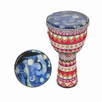 Afrikietiškas rankinis būgnas 8 colių nešiojamas Djembe būgnas perkusijos instrumentas su spalvingais meno raštais vaikams Lengvas Type 1 gray