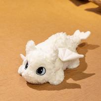 55/70cm Miela Mažo Drakono Lėlė Kimštas Pliušinis Žaislas Simuliacija Animacinis Anime Minkšta Sofa Lova Pagalvė Pagalvėlė Vaikams Kalėdų Gimtadienio Dovana 55cm balta