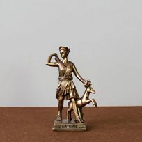 Moon hunting goddess Artemis sculpture European retro bar Decor photo props ancient Greek goddess resin statue home decor gifts gray