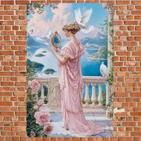 Vintage Metal Tin Sign 787x1181 Inch2D Floral Pink Ballet Dancer Wall DecorPredrilled Holes for Home Shop Festival Hangi 20x30cm gray