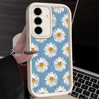 Phone Case for Samsung Galaxy A17 A16 A15 A14 A13 Daisy Flowers Aesthetics A56 A36 A26 A55 A35 A25 A54 A34 A24 A53 A33 A23 A07 A Samsung A26 gray