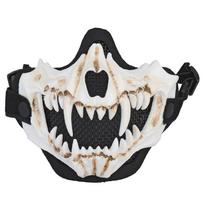 Half Face Mask Multipurpose Fangs Cosplay Airsoft Mask Adjustable Strap Breathable Headwear Halloween Cosplay Props juoda balta spalva