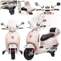Jeździk Dla Dziecka Skuter Vespa Na Akumulator Z Kuferkiem Biały Sun Baby