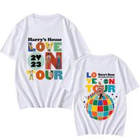 Harry Styles Harrys House Love on Tour Tshirt Unisex Round Neck T Shirt Cotton Summer Loose Casual Shortsleeved Shirts Unisex M white