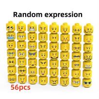 56pcs 3626 Head Expression Bricks Toys For Technical MOC Buildings Blocks DIY Gifts Compatible Mini Doll Small Particle Parts yellow