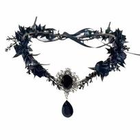 Fantasy Elf Tiara Diadem Fairy Headpiece Fashion Elven Crown  Bridal Wedding Style C black