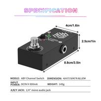 Guitar Pedals Aby Box Line Selector Ab Switch Mini Guitar Effect Pedal Bidirectional Transmission Metal Casing Anti-Slip Support juoda
