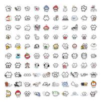 100Pcs Cute Stickers for Scrapbooking Laptop DIY Decoration One Size balta