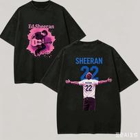 Ed Sheeran For Fan Gift Washed Tshirt Unisex Unisex Harajuku Oversized Unisex Short Sleeve Streetwear High Quality Soft Hot Product S
