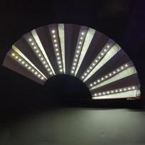 Battery Powered Fluorescent Fan Foldable Hand Fan  Night Performance Dance Dj Bar Club balta