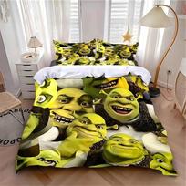 ShrekS 3D Duvet Cover pillowcase Bedding Bedroom Decoration Children Gift adult Single Double bed Large SizeZip Duvet Cover 135x200cm yellow