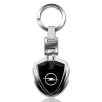 3D Metal Alloy Car Keychain Clouds Pattern Shield Key Rings  For Opel Corsa JG7 gray