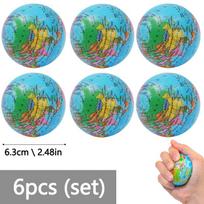 Toys Educational Mini World Earth Stress Balls Toy Foam Planet PU Globe Squeezable Balls Finger Exercise Stress Relief Children blue