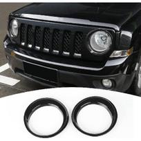 Front Headlight Bezels Cover Trim for Jeep Patriot 2011-2016 (Chrome) juoda