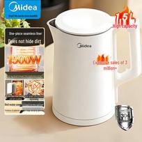 Midea 1.5L Double-Layer Stainless Steel Electric Kettle black