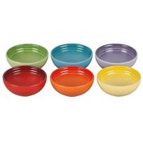 Le Creuset Mini dubenėlis 7cm Vaivorykštė Atsparus karščiui Šaltis Mikrobangų krosnelė Indaplovė Saugus Rinkinys 6 red