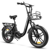 Samebike C05PRO Sulankstomas elektrinis dviratis - 500W variklis, 36V 13Ah baterija, 20x4  storos padangos Ebike su dviguba pakaba ir Shimano 7 pavaromis - Iki 70 km nuotolis juoda