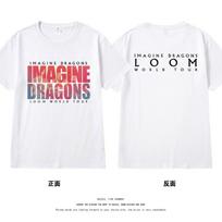 2025 Imagine Dragons Concert Support Around LOOM The Same Short-sleeved T-shirt Men's and Women's Clothing High Quality S pink