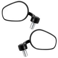 Black Motorcycle 7/8  Handle Bar End Mirrors For Yamaha MT-07 MT-09 MT-10 FZ-09 black