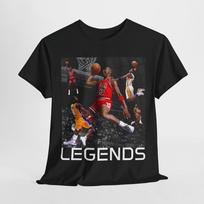 NBA Legendos MJ & Kobe Dėjimai Unisex Storo Medvilnės Marškinėliai Unisex Marškinėliai XL black