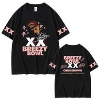 2026 SpringSummer Rap Artist Chris Brown Breezy Bowl XX Tour Mens and Womens HipHop Streetwear TShirts 2XL gray