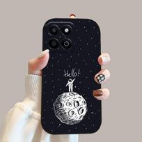 Animacinis dėklas For Honor 200 Išmanusis dėklas X7c 4G Silikoninis minkštas TPU telefono dėklas For Honor Play 60 Plus 5G Apsauginis Funda dėklas Honor 200 Smart black