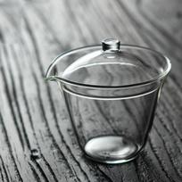 150ml Transparent Glass Gaiwan with Mouth Japanese Style Tea Making Bowl for Green Tea gray