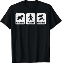 Crawl Walk Moto Funny Motocross Dirt Bike Track Racing Gift Unisex T-Shirt L black