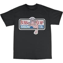 Bees Knees Tees Bubba Gump Krevetės Forrest Marškinėliai Medvilniniai Juodi S įvairiaspalvis