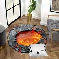 1pc Lava Round Rug,Floor Mats for Living Room,Bedroom And Room Decoration Are Suitable for Gifts 100cm by 100cm
