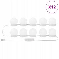 Veidrodžio LED lemputės, 12 vnt., baltos, 4.5 x 4.5 x 4.8 cm