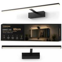 LED veidrodžio šviestuvas voniai, 60 cm, 4000K, juodas