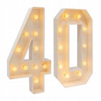 Šviečiantis skaičius „40“ – 100 cm, gimtadienio dekoracija