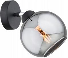 Sieninis šviestuvas Dior, stiklo gaubtas, juodas ir chromuotas, LED, E27