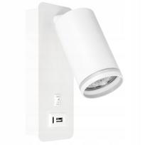LED sieninė naktinė lempa, 35W, GU10, USB A+C, balta