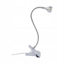 Manikiūro lempa su lanksčiu kakleliu, 5W, USB, sidabrinė, balta laidu, dėžutėje