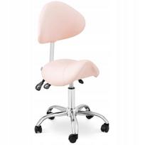 Kosmetinė kėdė su atlošu, rožinė, saddle tipo