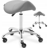 Ergonominė balno formos kėdė su ratukais, tamsiai pilka, iki 150 kg, 57–75 cm