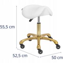 Ergonomiška balninė kėdė su ratukais PHYSY, balta ir auksinė, iki 150 kg