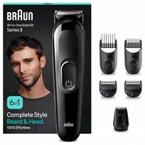 Barzdos ir plaukų trimmeris Braun MGK3420 6in1, juodas, 50 min
