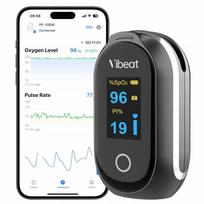 Pirštinis pulsoksimetras VIBET su Bluetooth, duomenų įrašymas, ilgas veikimo laikas