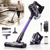 Belaidis rankinis dulkių siurblys su HEPA filtru, 48 kPa, 70 min, LED, plaukams