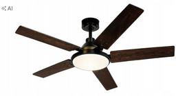 Lubų ventiliatorius su LED, 107 cm, Garvee