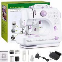 Siuvimo mašina SEWING MACHINE PORTABLE MINI su pedalu, LED ir 12 dygsnių rinkiniu