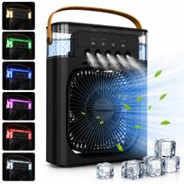 Nešiojamas tylus ventiliatorius, oro drėkintuvas ir mini kondicionierius 3 viename, USB, juodas