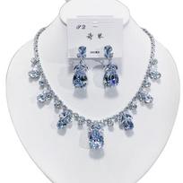 Women New Fashion Trend Zircon White Tulip Necklace Earring Set 2025 balta